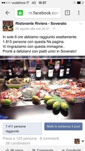 La pagina fb del Riviera