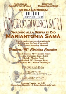 Concerto per la Serva di Dio Mariantonia samà